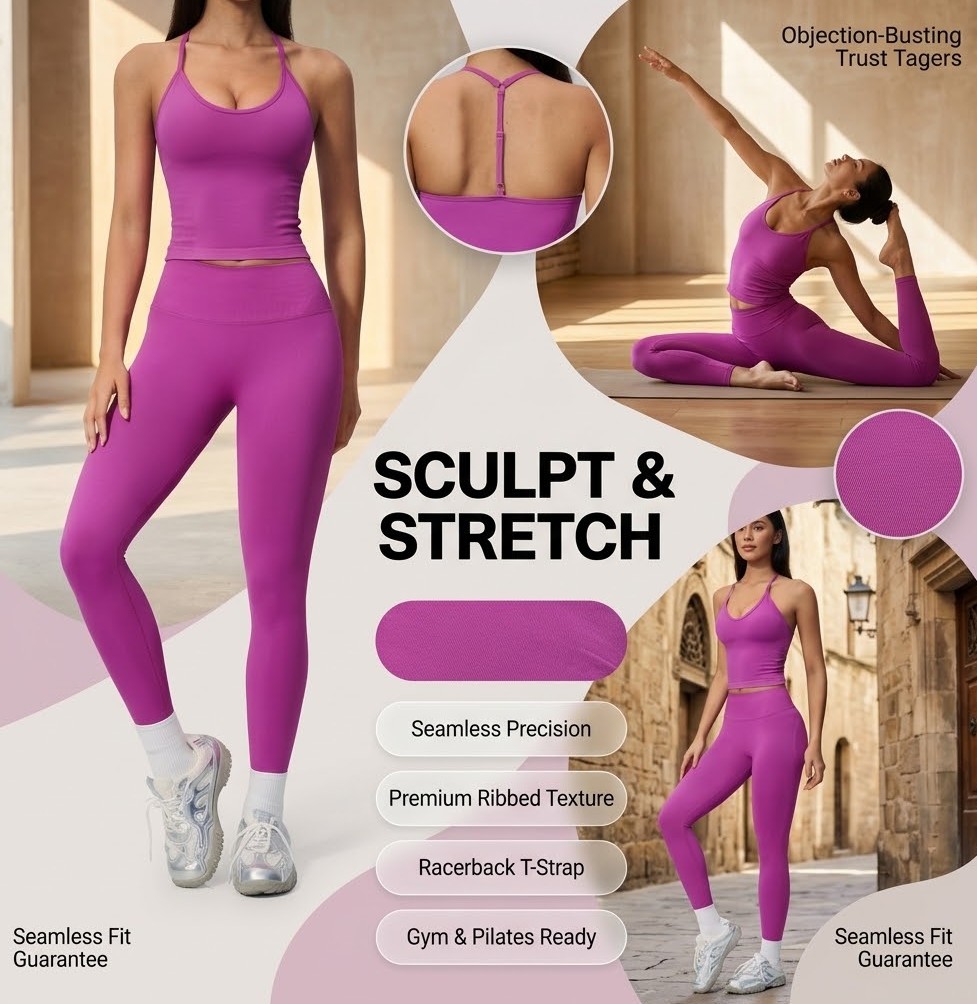 Seamless Ribbed Workout Tank Top - เสื้อกล้ามโยคะไร้ตะเข็บสำหรับผู้หญิง ดีไซน์หรูหรา พรีเมียม ผ้าริบ ทรงสปอร์ต คอเว้าหลัง