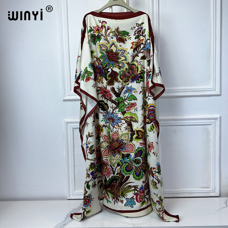 Boho Summer Beach Maxi Dress - WINYI เสื้อผ้าคุณภาพสูงจากแอฟริกา ไซส์ฟรี แฟชั่นผู้หญิง ลายพิมพ์โบโฮ คาฟตัน