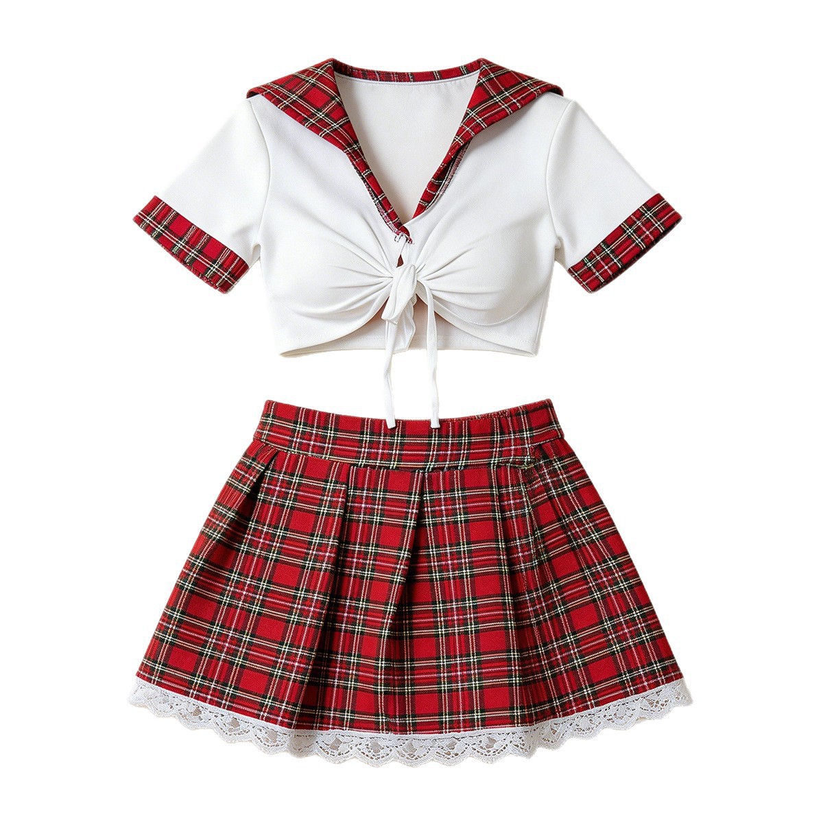 Dresses - ชุดชั้นในเซ็กซี่สีแดง ชุดนอนวาบหวิว ชุดคอสเพลย์นักเรียน ชุดชั้นในอีโรติก ชุดนอนบอดี้สูท