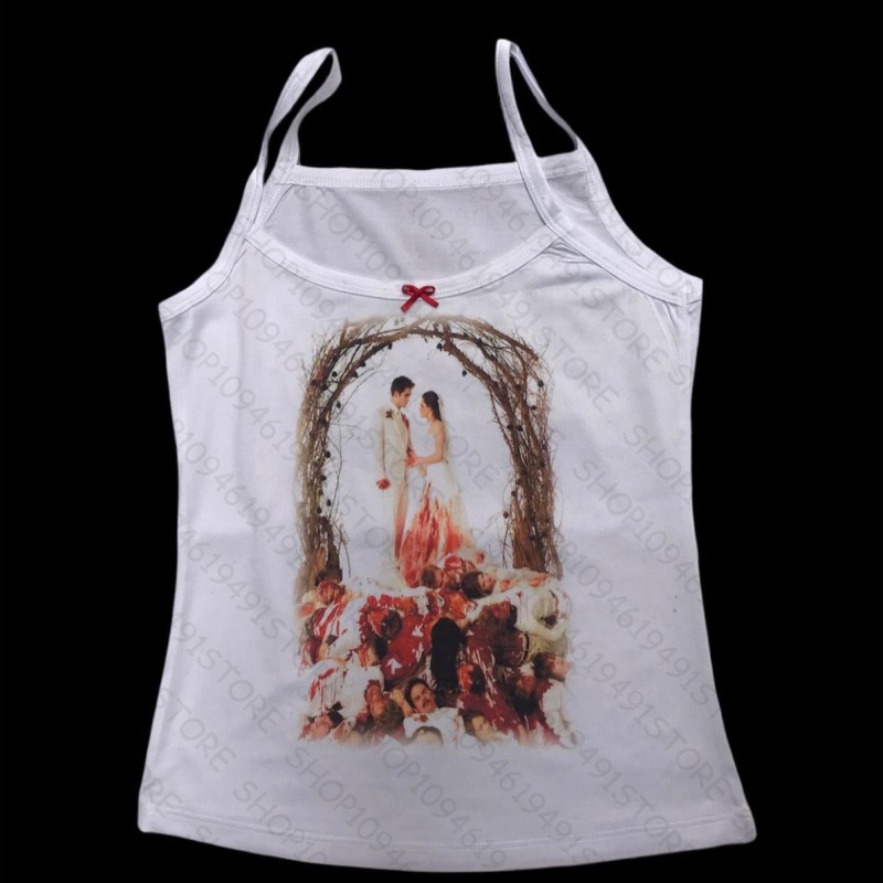Y2K Graphic Baby Tee Crop - เสื้อครอปสไตล์อนิเมะลายกราฟิกแนวกรันจ์ วินเทจ กอธิค เสื้อครอปทรงคอร์เซ็ทสำหรับผู้หญิง เสื้อยืดทรงเบบี้ที สาวๆ