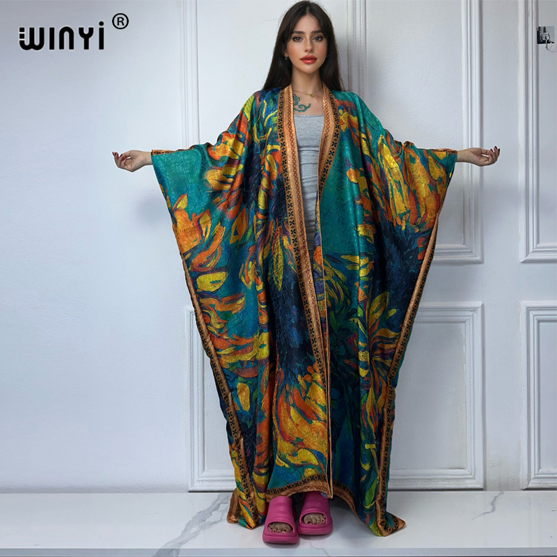 Boho Summer Beach Maxi Dress - Winyi ชุดกิโมโนพิมพ์ลายโบฮีเมียน, ชุดคลุมชุดคลุมชุดคลุมชุดกิโมโนคาร์ดิแกนสุดหรู