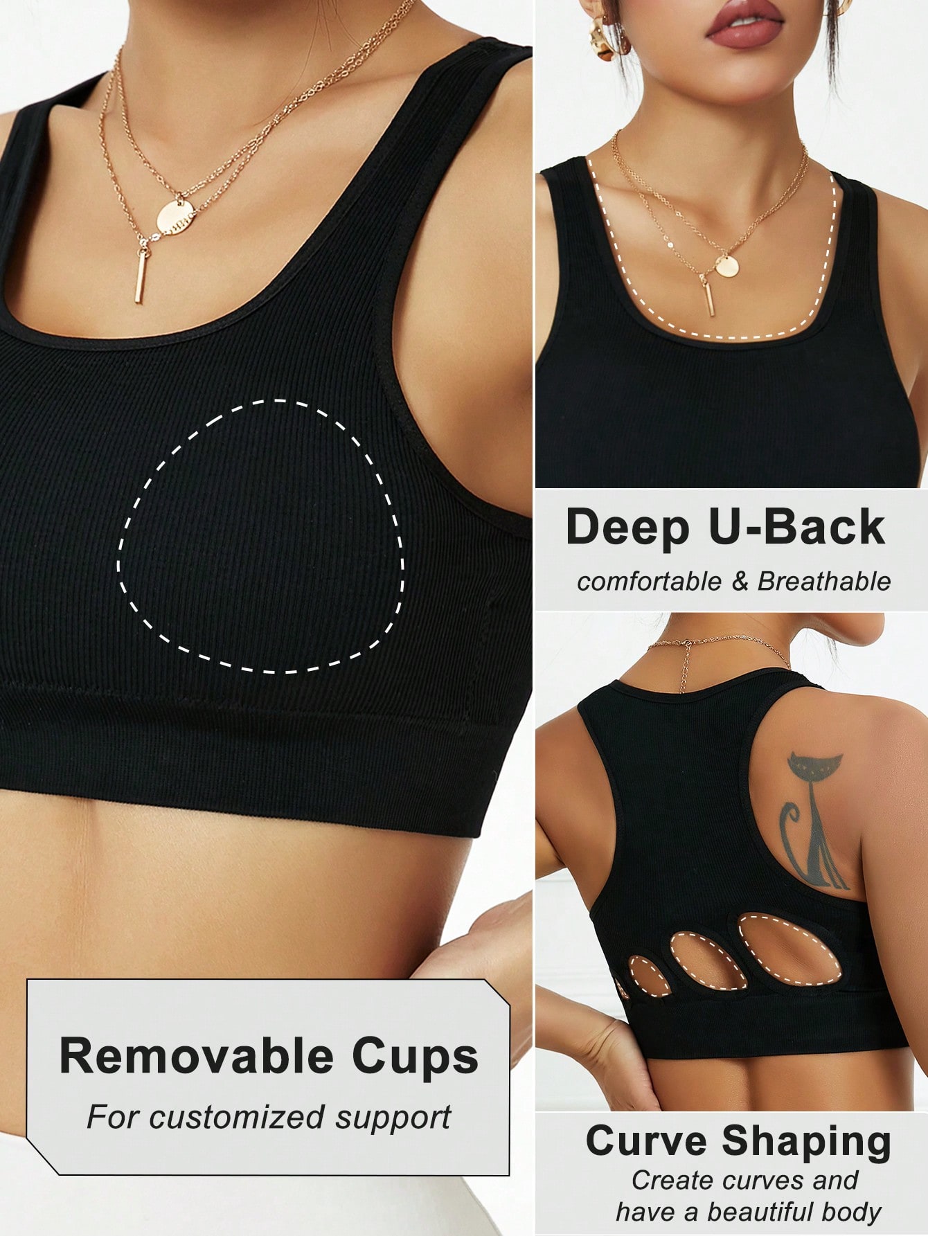 บราสปอร์ตไร้ตะเข็บสำหรับผู้หญิ - Seamless Ribbed Workout Tank Top บทวิจารณ์และราคา