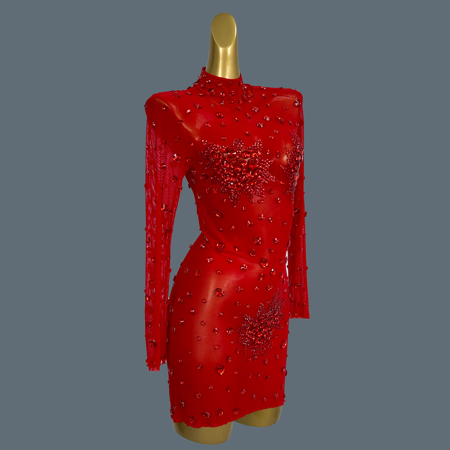 ชุดเที่ยวกลางคืนการแสดงตอนชุดม - Sparkly Rhinestone Club Party Dress บทวิจารณ์และราคา