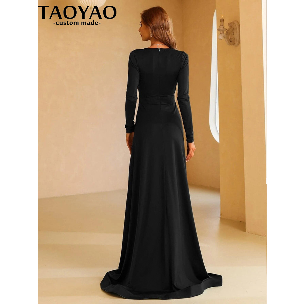 TaoYao ผู้หญิงชุดราตรีที่กําหน - Elegant Satin Evening Gown Split บทวิจารณ์และราคา