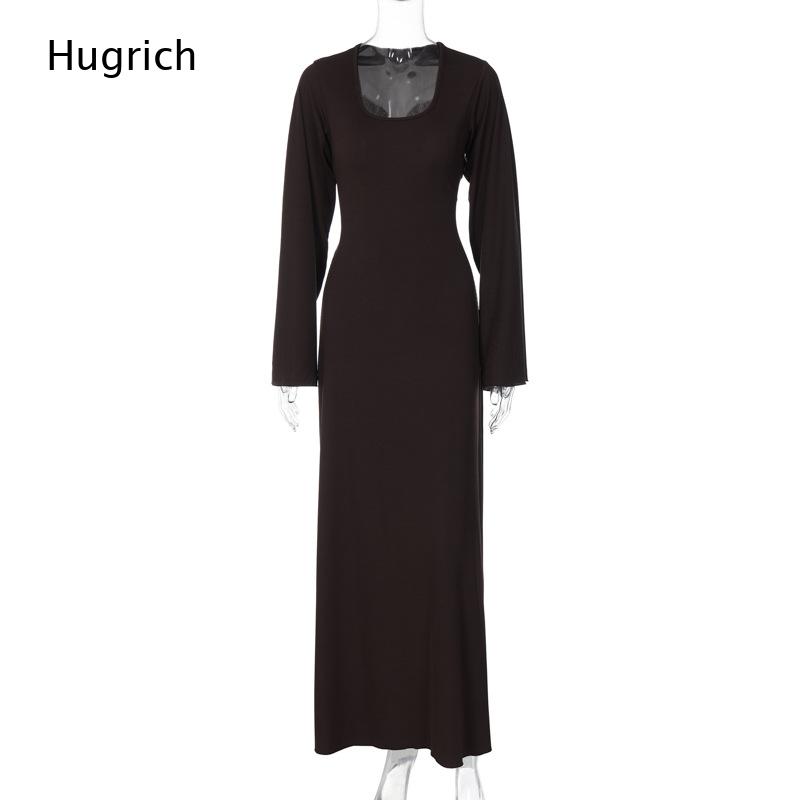 เดรสยาวทรงเข้ารูปสำหรับผู้หญิง - Bodycon Long Sleeve Ribbed Dress บทวิจารณ์และราคา