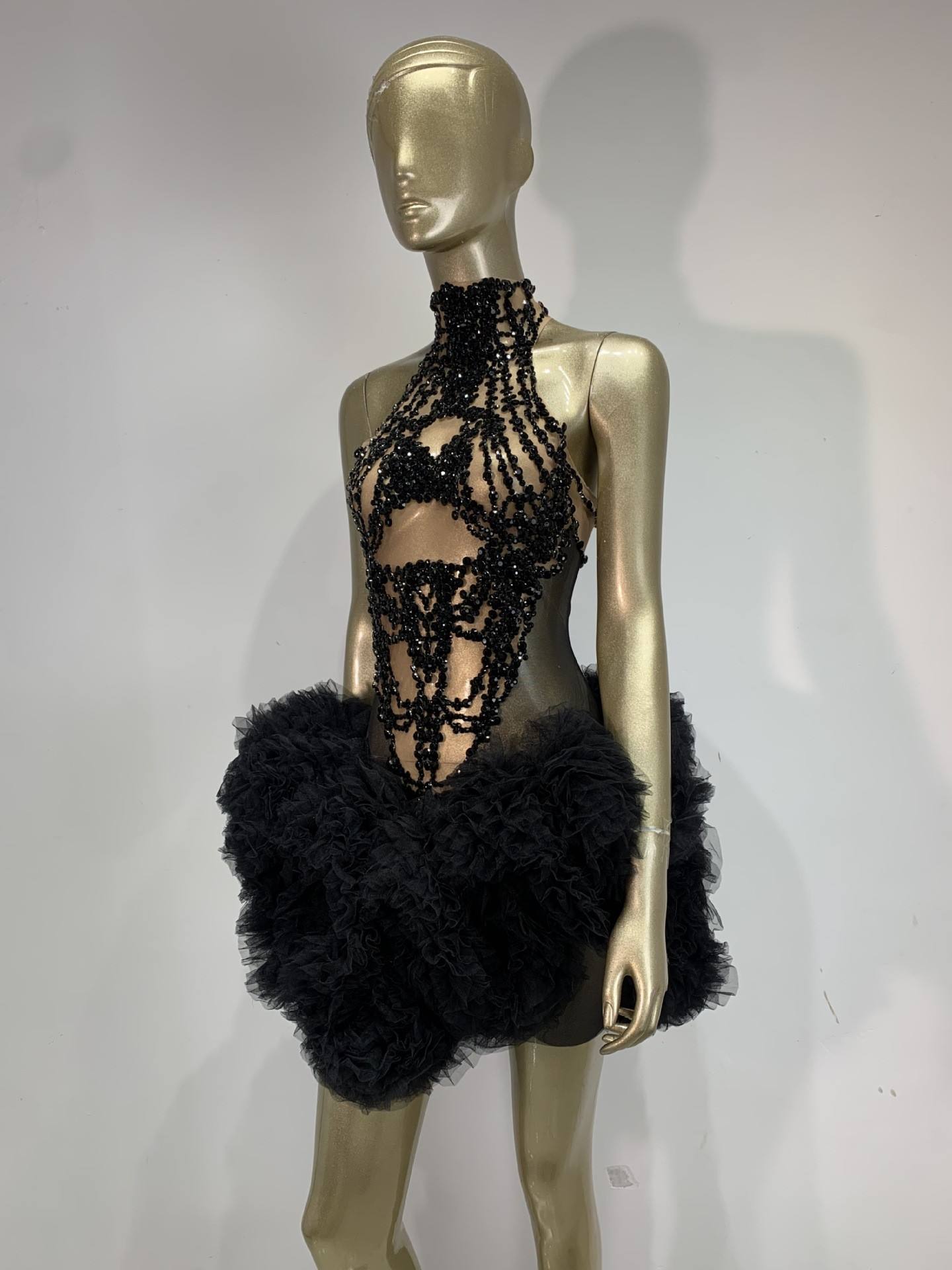 ชุดมินิเดรสผู้หญิง ประดับเพชรร - Sparkly Rhinestone Club Party Dress บทวิจารณ์และราคา