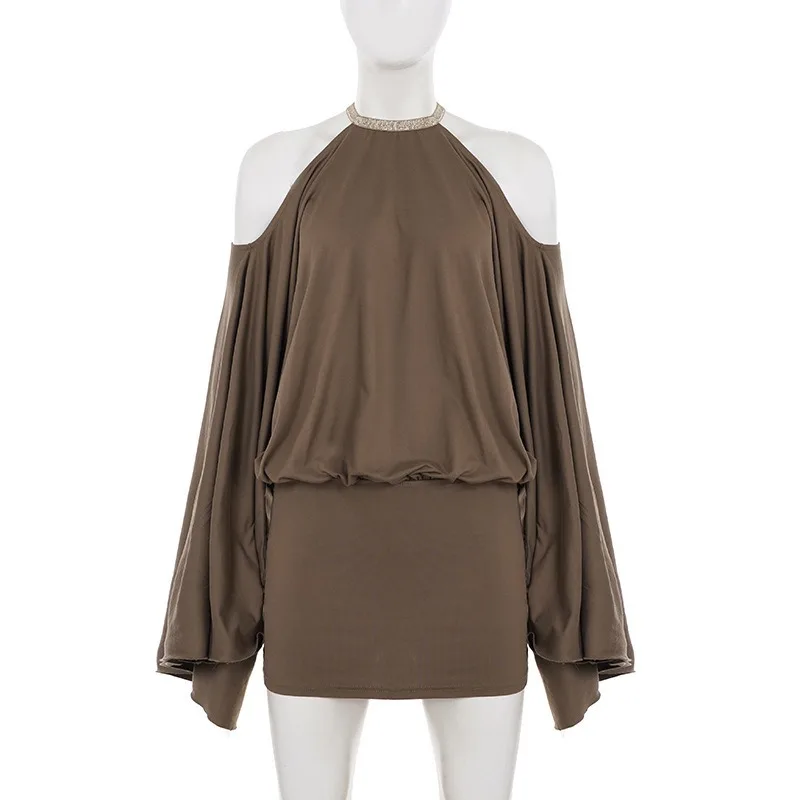 ชุดเดรสสั้นรัดรูปสไตล์ยุโรปอเม - Y2K Backless Halter Mini Dress บทวิจารณ์และราคา