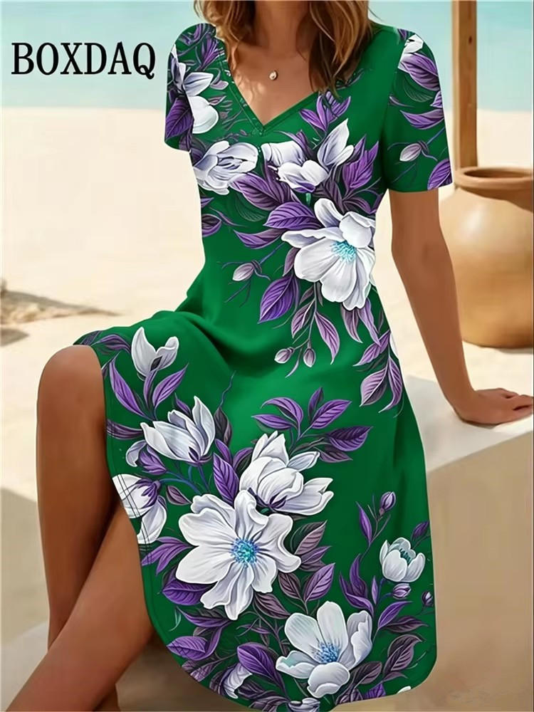 6XL พลัสไซส์ชุดเดรสผู้หญิงฤดูร - Boho Summer Beach Maxi Dress บทวิจารณ์และราคา