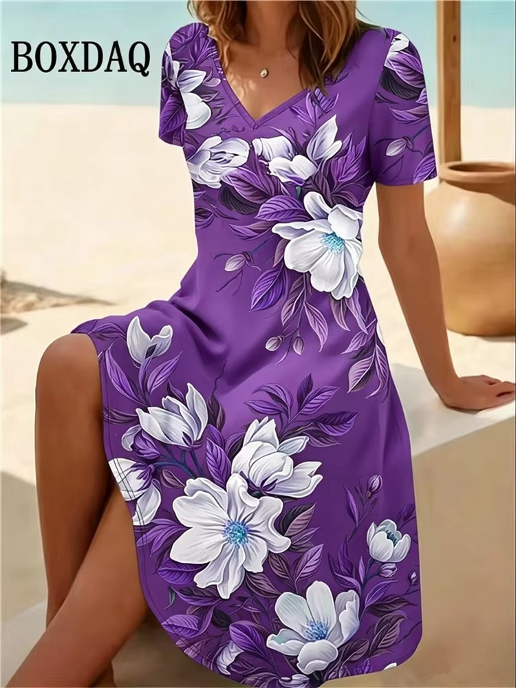 6XL พลัสไซส์ชุดเดรสผู้หญิงฤดูร - Boho Summer Beach Maxi Dress บทวิจารณ์และราคา