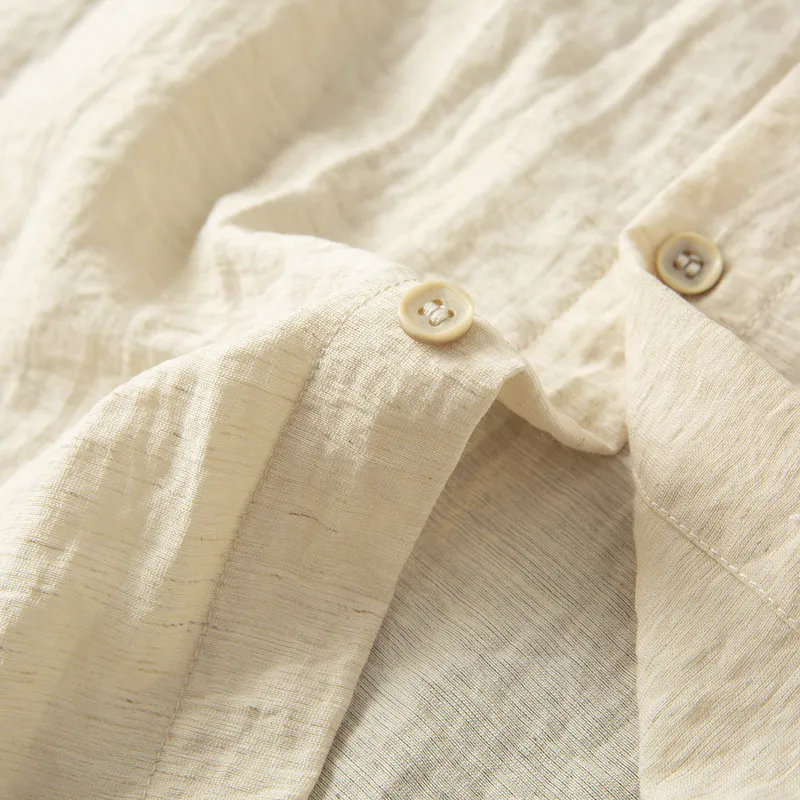 นุ่มสบาย ไม่ต้องรีด! เสื้อเชิ้ - Casual Loose Linen Shirt Dress บทวิจารณ์และราคา