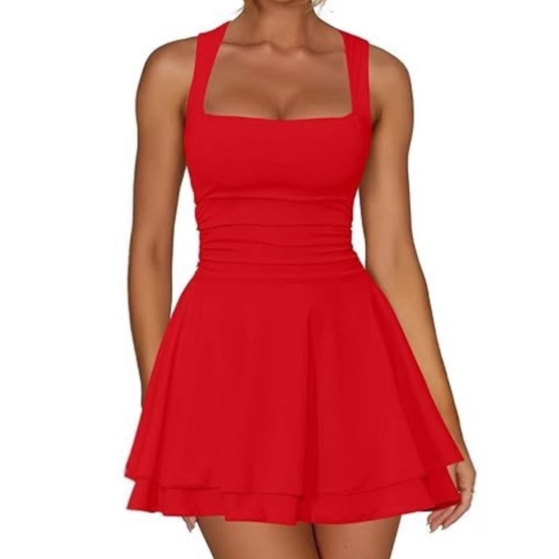ชุดเดรสสั้นสำหรับงานพรอมฤดูร้อ - Y2K Backless Halter Mini Dress บทวิจารณ์และราคา