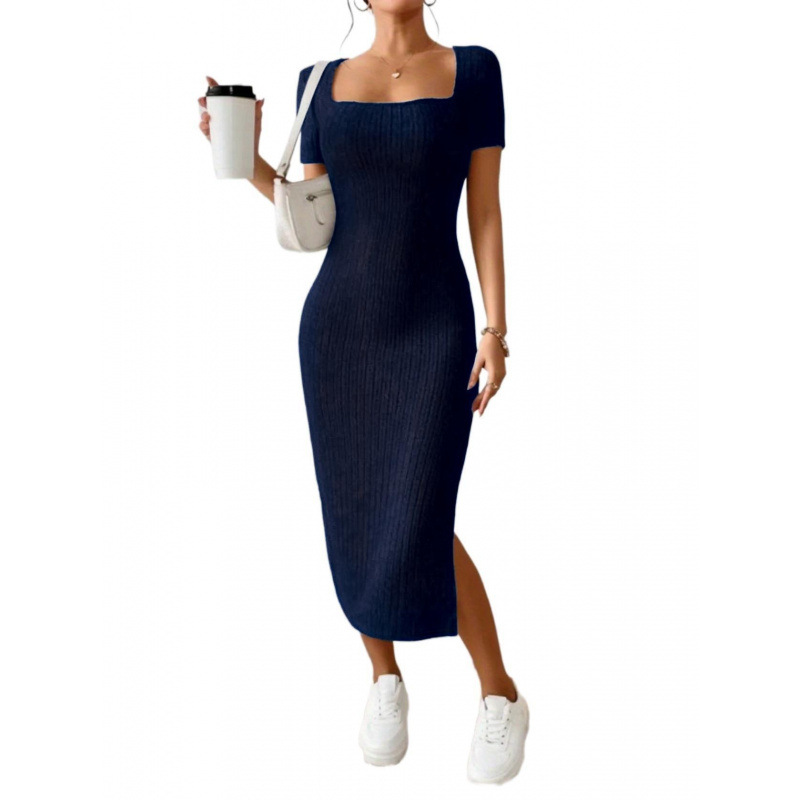 ชุดเดรสไหมพรมถักลายริบสไตล์วิน - Bodycon Long Sleeve Ribbed Dress บทวิจารณ์และราคา