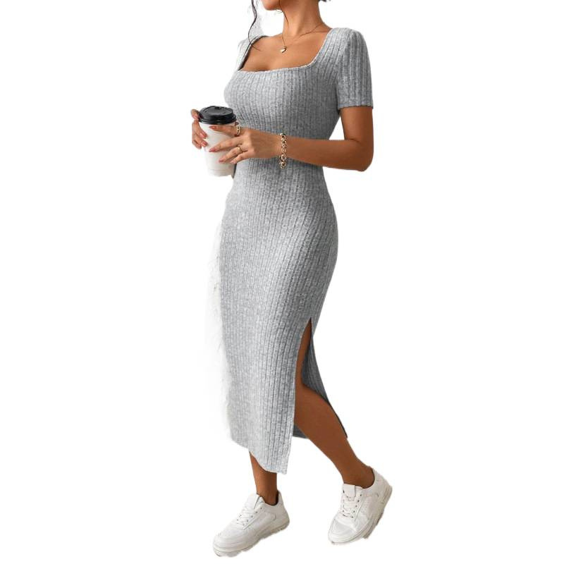ชุดเดรสไหมพรมถักลายริบสไตล์วิน - Bodycon Long Sleeve Ribbed Dress บทวิจารณ์และราคา