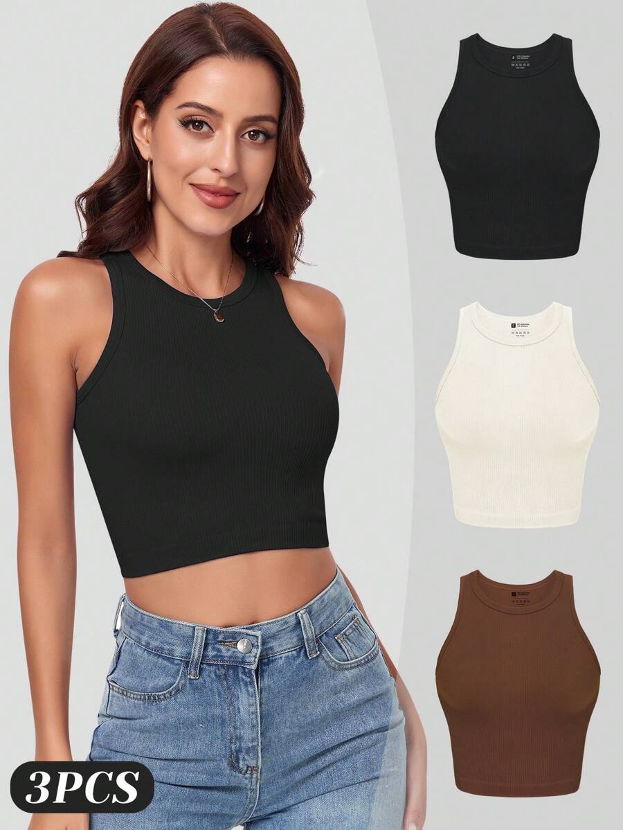 เสื้อกล้ามครอป VVX สำหรับผู้หญ - Seamless Ribbed Workout Tank Top บทวิจารณ์และราคา