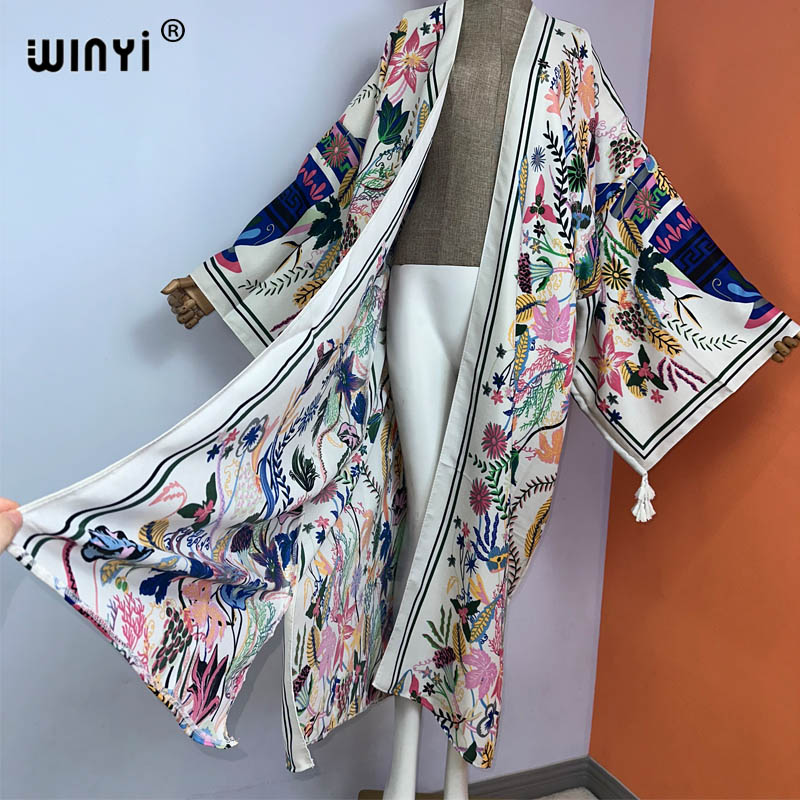 Winyi ชุดกิโมโนพิมพ์ลายชายหาดฤ - Boho Summer Beach Maxi Dress บทวิจารณ์และราคา