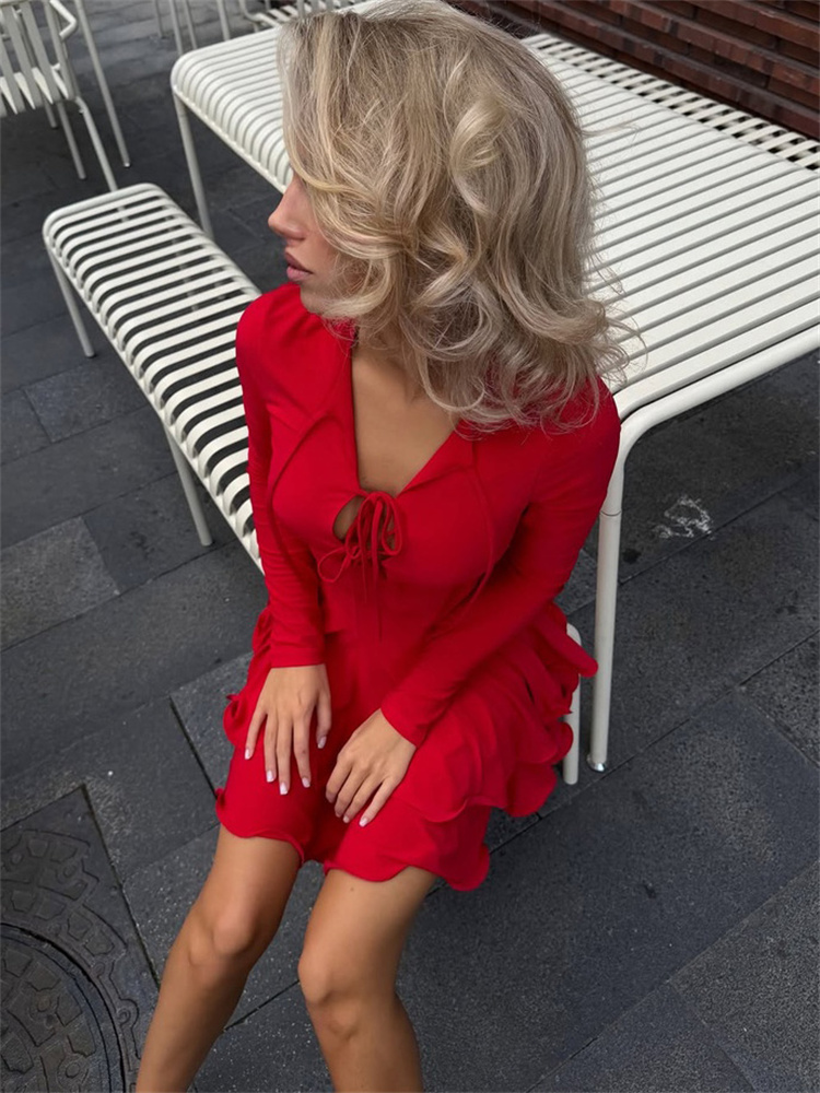 เดรสสั้นทรงบอดี้คอน Tossy แขนย - Bodycon Long Sleeve Ribbed Dress บทวิจารณ์และราคา