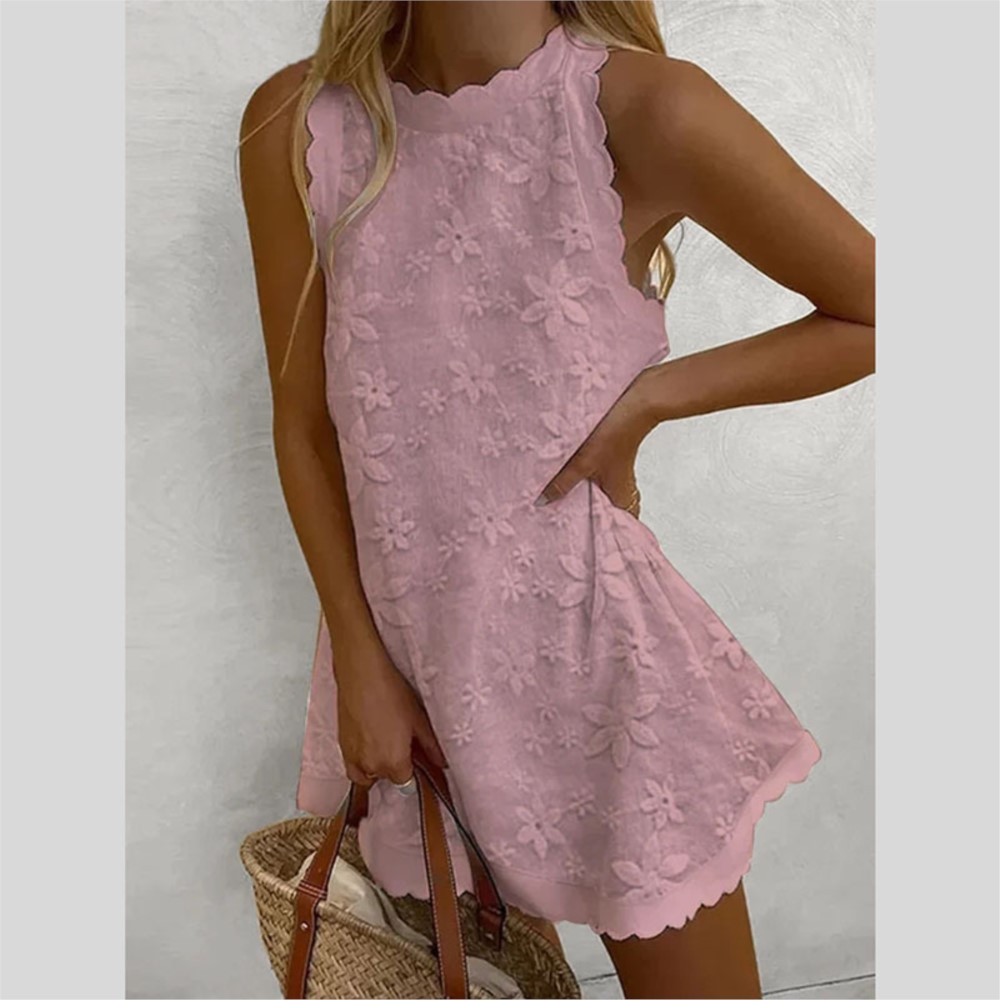 สบายๆลูกไม้สีขาวชุดมินิผู้หญิง - French Vintage Floral Midi Dress บทวิจารณ์และราคา