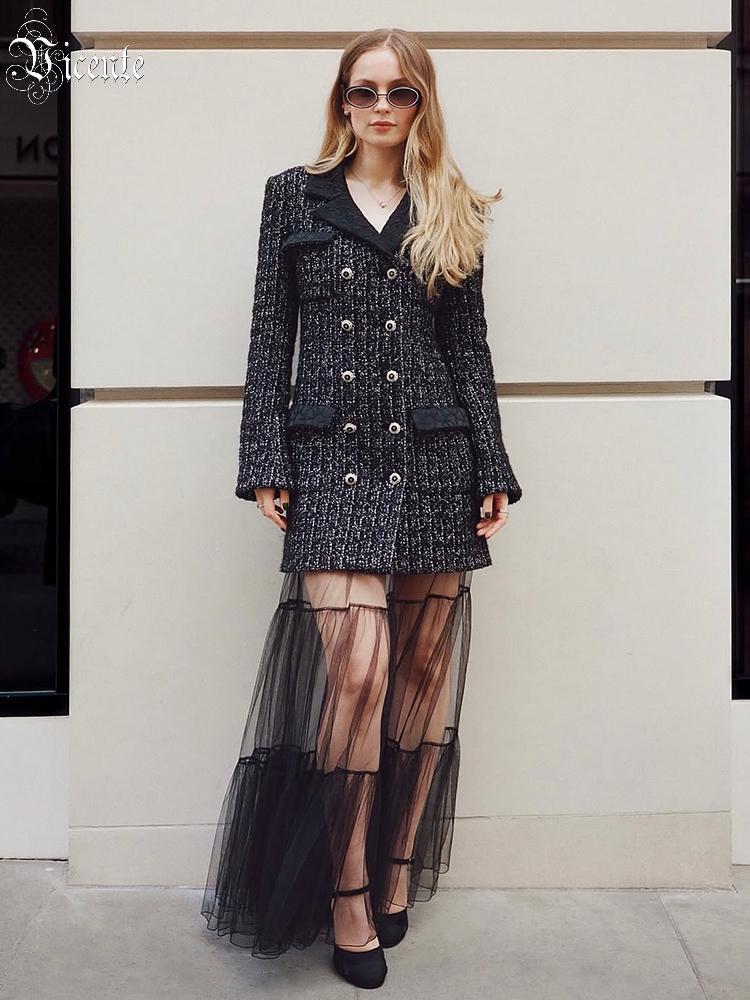 ชุดเดรสผ้าทวีดสำหรับผู้หญิง VC - Tweed Two Piece Blazer Dress บทวิจารณ์และราคา