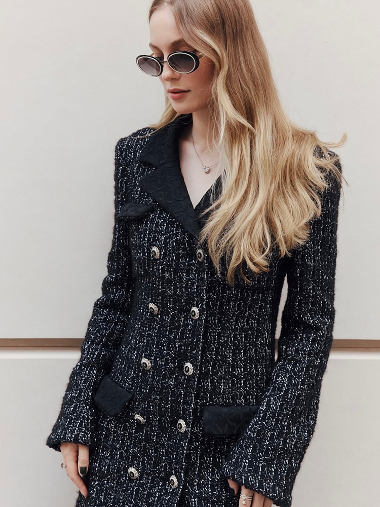 ชุดเดรสผ้าทวีดสำหรับผู้หญิง VC - Tweed Two Piece Blazer Dress บทวิจารณ์และราคา