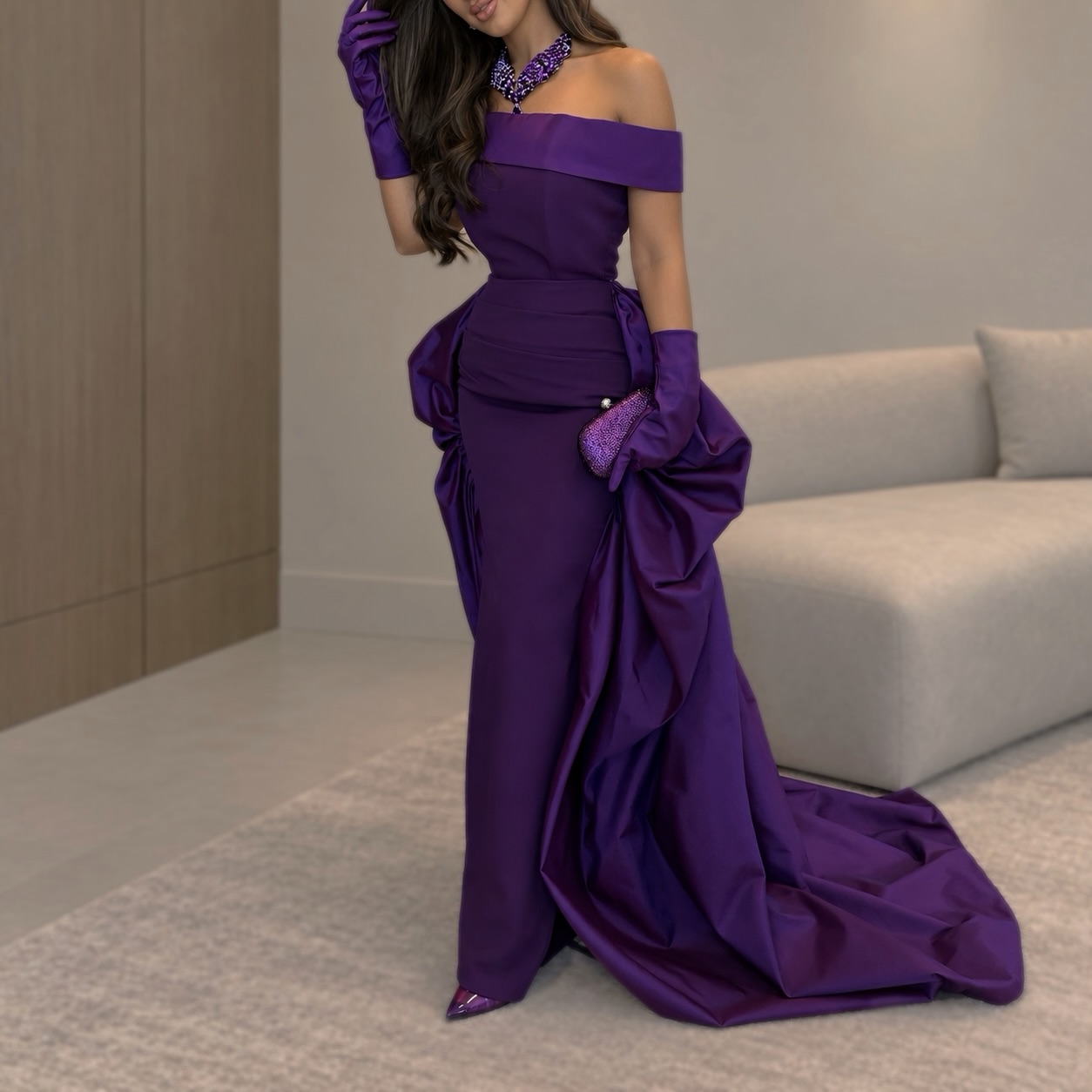 ชุดราตรีผ้าซาตินสุดเซ็กซี่สั่ง - Elegant Satin Evening Gown Split บทวิจารณ์และราคา
