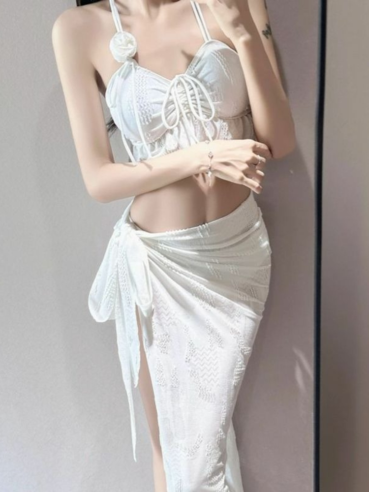 ชุดว่ายน้ำสองชิ้นลายดอกไม้สำหร - Tops บทวิจารณ์และราคา