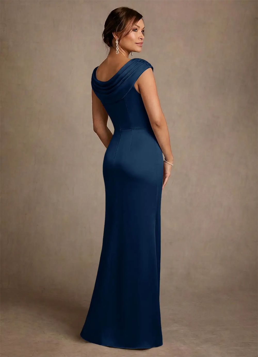 ชุดแม่เจ้าสาว ชุดแม่เจ้าสาวงาน - Elegant Satin Evening Gown Split บทวิจารณ์และราคา