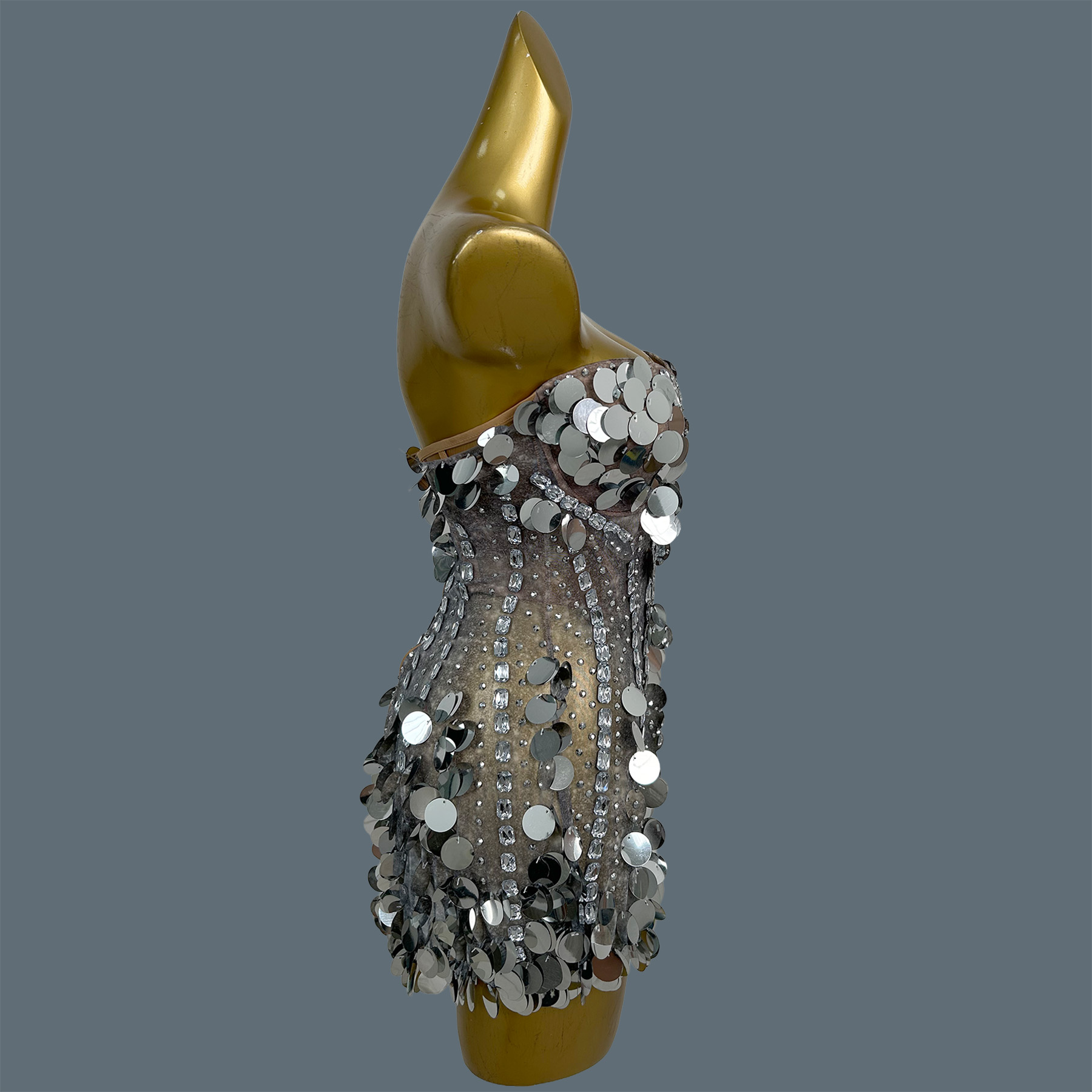 ชุดมินิเดรสเกาะอกประดับเพชรเที - Sparkly Rhinestone Club Party Dress บทวิจารณ์และราคา