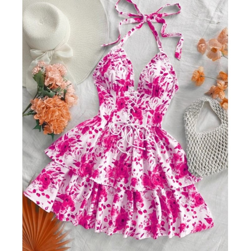 ชุดเดรสสั้นสไตล์วินเทจสำหรับผู - French Vintage Floral Midi Dress บทวิจารณ์และราคา