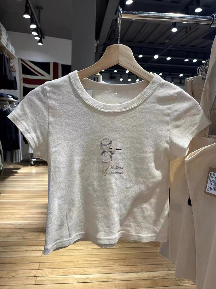 เสื้อยืดลายการ์ตูนสำหรับ Y2k เ - Y2K Graphic Baby Tee Crop บทวิจารณ์และราคา