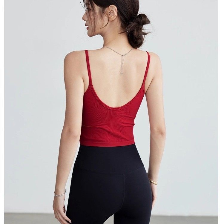 เสื้อกล้ามโยคะไร้ตะเข็บสำหรับผ - Seamless Ribbed Workout Tank Top บทวิจารณ์และราคา