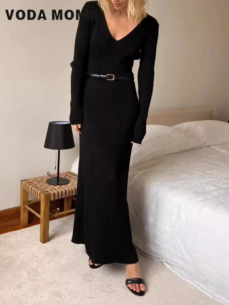 แขนยาวอเนกประสงค์Bodycon Maxi  - Bodycon Long Sleeve Ribbed Dress บทวิจารณ์และราคา