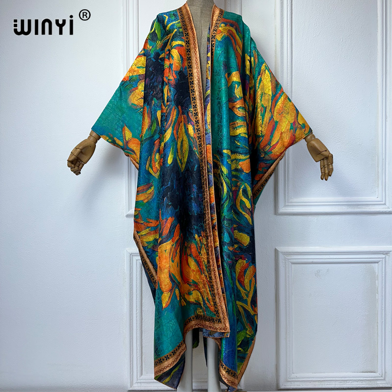 Winyi ชุดกิโมโนพิมพ์ลายโบฮีเมี - Boho Summer Beach Maxi Dress บทวิจารณ์และราคา